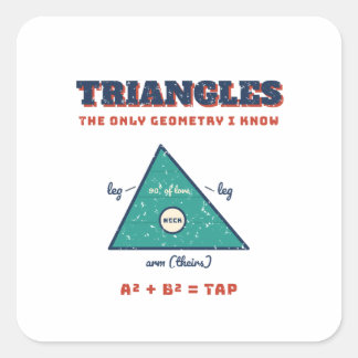 Nur Dreiecke Geometrie, die ich kenne Jiu Jitsu Au Quadratischer Aufkleber