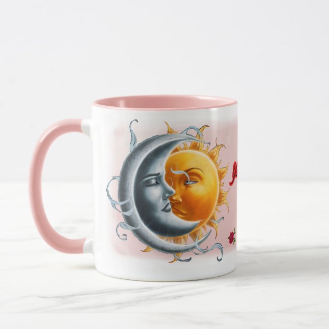 Nur du und ich sagte die Sonne zum Mond an einem Tasse (Links)