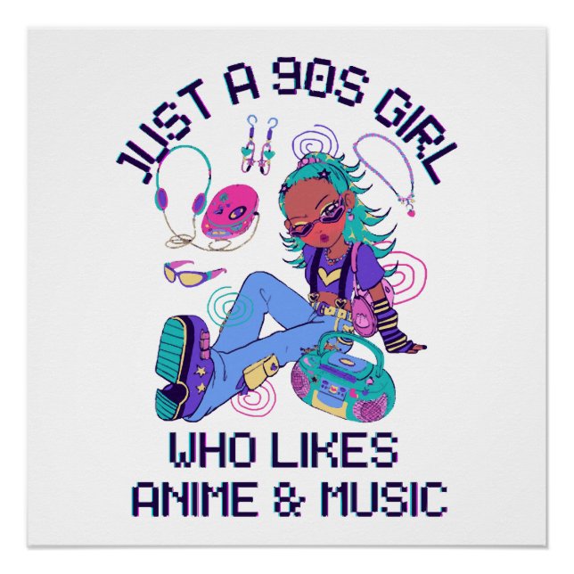 Nur ein 90er-Mädchen, das Musik mag Poster (Vorderseite)