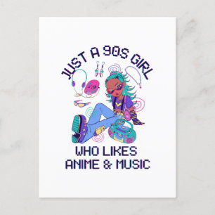 Nur ein 90er-Mädchen, das Musik mag Postkarte