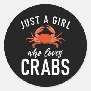 Nur ein Besitzer von "Who Liebe Crabs" Runder Aufkleber
