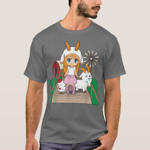 Nur ein Chibi-Mädchen, das Ziegen und Hühner Liebe T-Shirt
