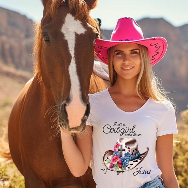 Nur ein Cowgirl, das Lieben jesus T-Shirt (Von Creator hochgeladen)