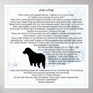 Nur ein Dog Zitat - Black Labrador - Hund Lover Ge Poster
