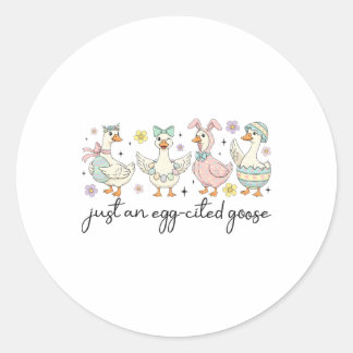 Nur ein Ei zitierte Gans Niedliche Kokette Gans Os Runder Aufkleber