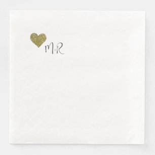 Nur ein einfaches Imitat Gold Romantisches Herz Serviette