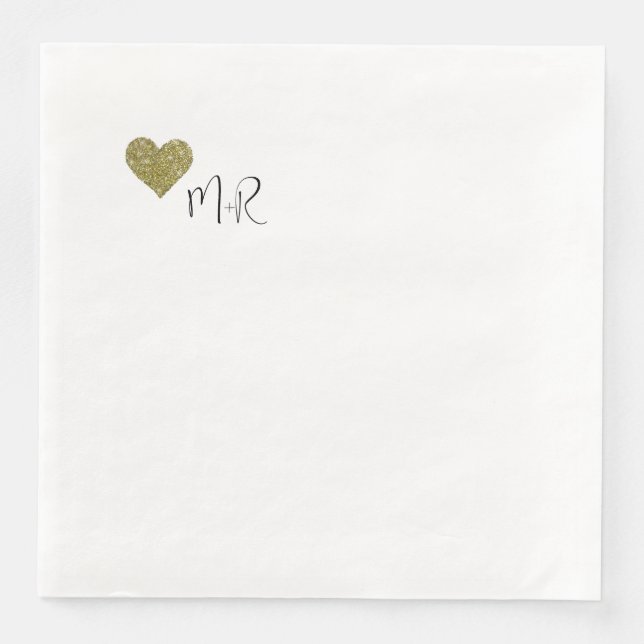 Nur ein einfaches Imitat Gold Romantisches Herz Serviette (Vorderseite)