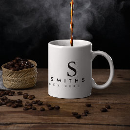 Nur ein einfaches Weiß (mit Namen und Initialen) Tasse