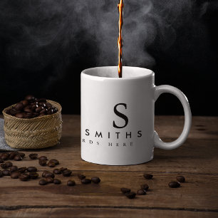 Nur ein einfaches Weiß (mit Namen und Initialen) Tasse