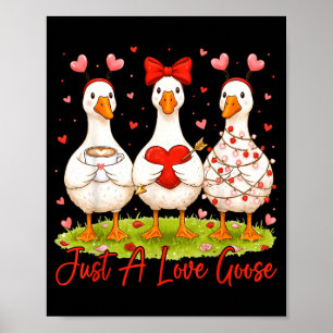 Nur ein entzückender Gänse-Kaffee Lustiger Valenti Poster