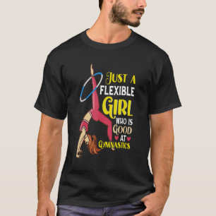 Nur ein flexibles Mädchen, das gut in Gymnastik Gi T-Shirt