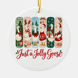Nur ein fröhlicher Gänse-Weihnachten Keramik Ornament