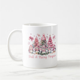 Nur ein fröhlicher Pinguin Wasserfarbe Weihnachten Kaffeetasse
