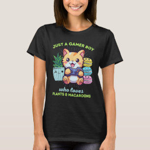 Nur ein Gamer Boy, der Pflanze  Macaroons Liebe T-Shirt