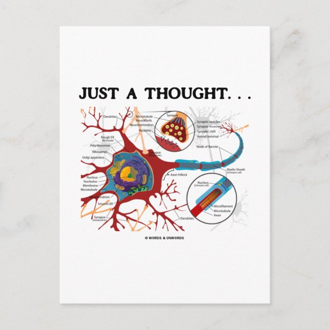 Nur ein Gedanke ... (Neuron / Synapse) Postkarte (Vorderseite)