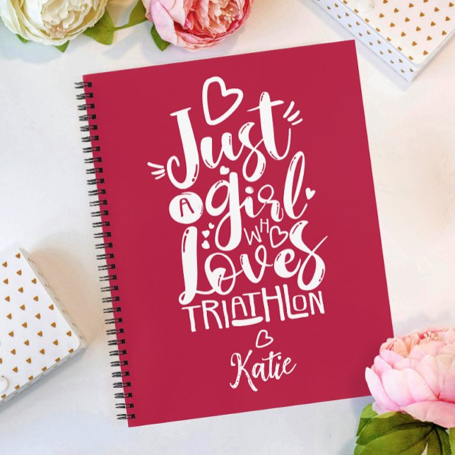 Nur ein Girl Triathlon Inspiration Modern Script Notizbuch (Von Creator hochgeladen)