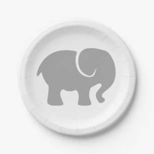 Nur ein grauer Elefant Pappteller