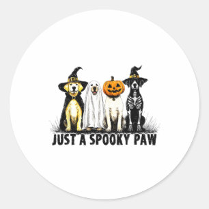 Nur ein gruseliger Pfoten-Geist-Hund Halloween Runder Aufkleber