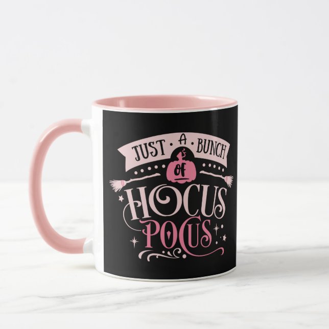 Nur ein Haufen Hocus Pocus Pink & Black Halloween Tasse (Links)