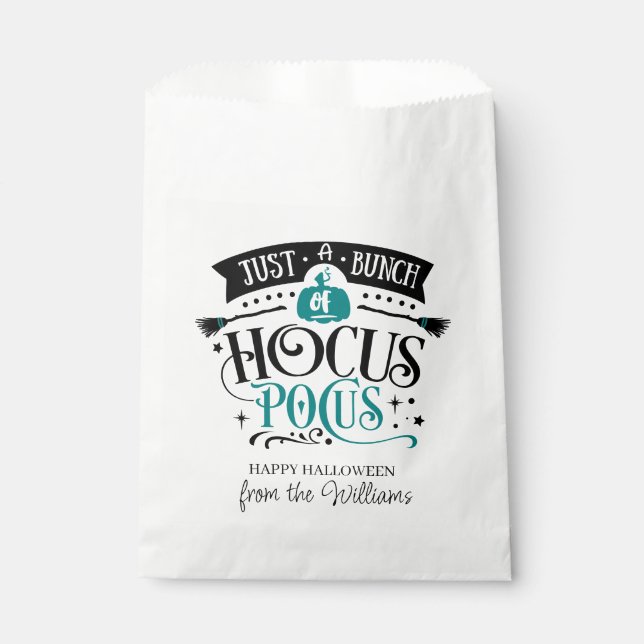 Nur ein Haufen Hocus Pocus Typografie aquamarin Geschenktütchen (Vorderseite)