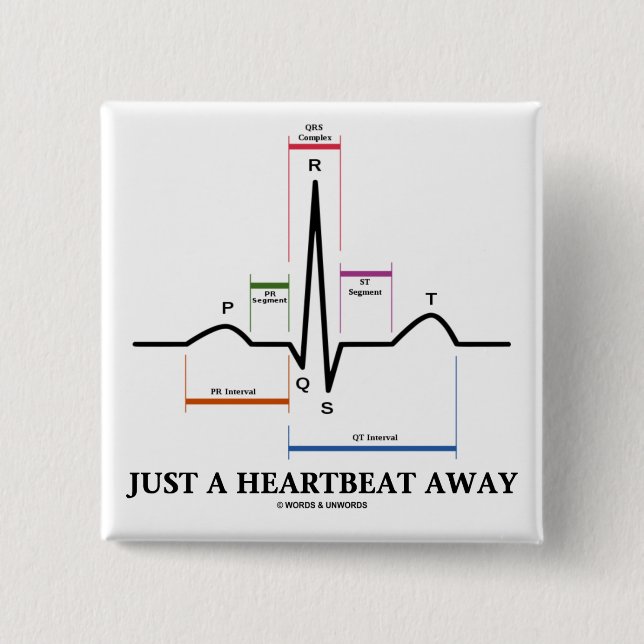 Nur ein Herzschlag entfernt (EKG/ECG) Button (Vorderseite)