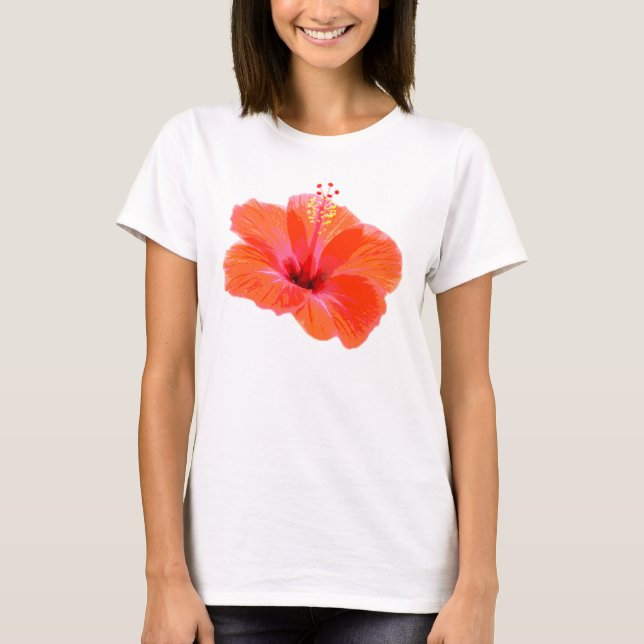 Nur ein Hibiskus Blossom + Ihr Text & Ideen T-Shirt (Vorderseite)