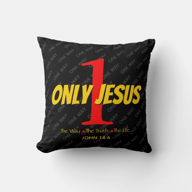 NUR EIN JESUS Christlich Kissen (Vorderseite)