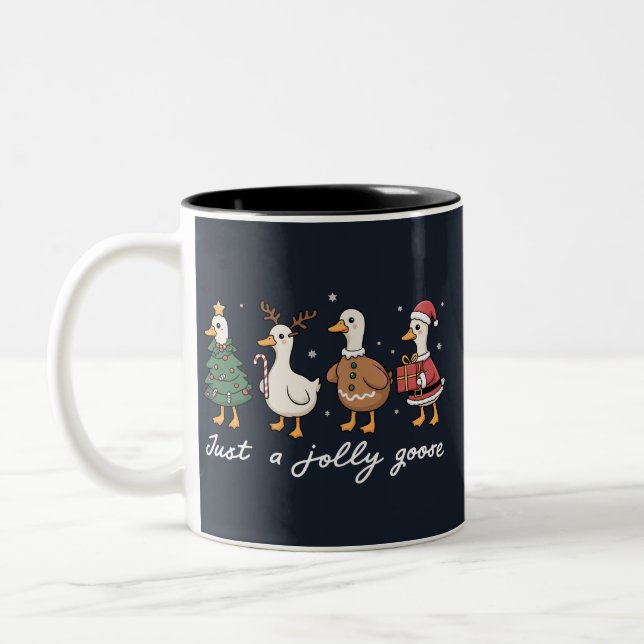 Nur ein Jolly Goose Weihnachts-Duck Weihnachten We Zweifarbige Tasse (Links)