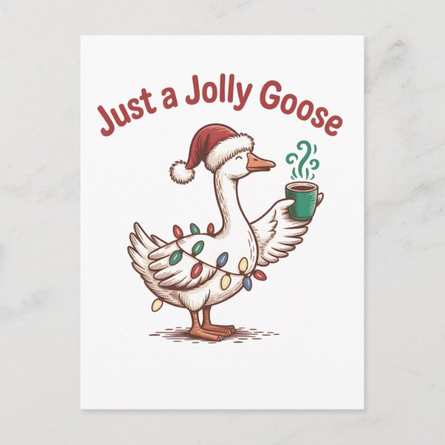 Nur ein Jolly Goose Weihnachtsgoose Drink Matcha Einladungspostkarte (Vorderseite)