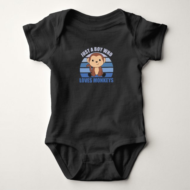 Nur ein Junge, der Affen Liebe Baby Strampler (Vorderseite)