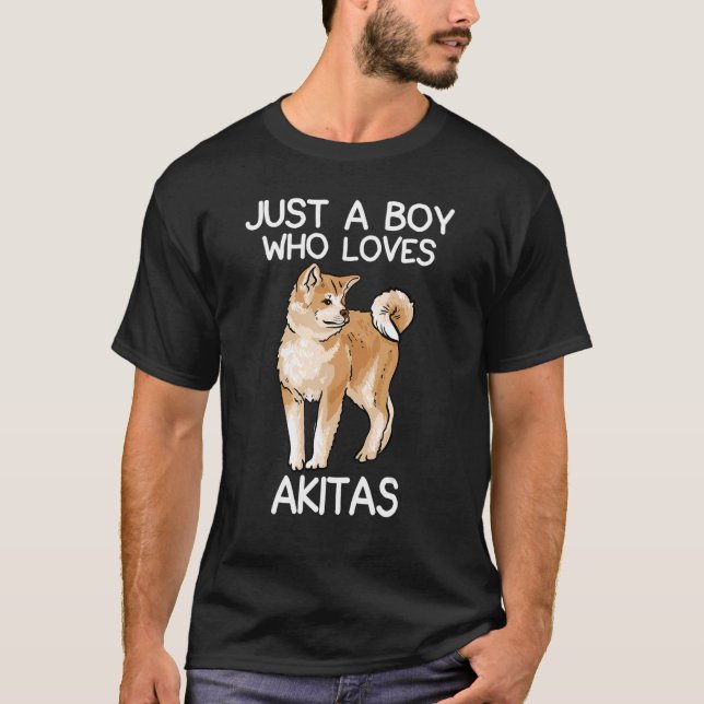 Nur ein Junge, der Akitas Zitat für Männer Akita S T-Shirt (Vorderseite)