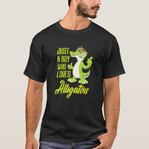 Nur ein Junge, der Alligatoren Reptilien Zoo Teich T-Shirt