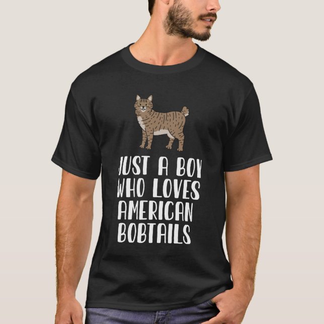 Nur ein Junge, der amerikanische Bobtail Cats Lieb T-Shirt (Vorderseite)