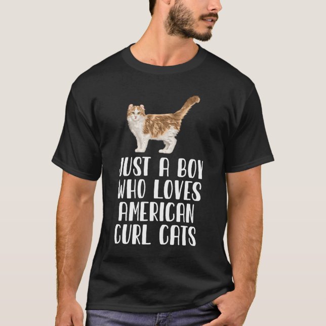 Nur ein Junge, der amerikanische Curl-Katzen Liebe T-Shirt (Vorderseite)