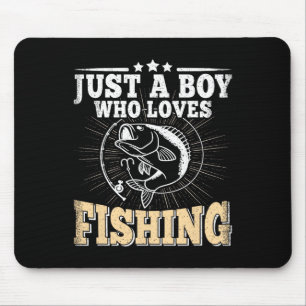 Nur ein Junge, der Angeln liebt Lustig Byss Fisch Mousepad