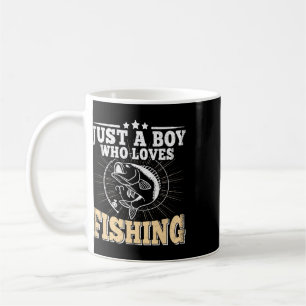 Nur ein Junge, der Angeln liebt Lustiger B Fisch A Kaffeetasse