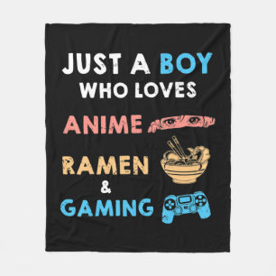 Nur ein Junge, der Anime Ramen und Gaming Spaß Lie Fleecedecke