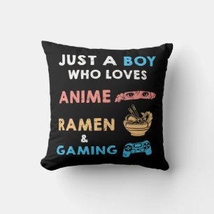 Nur ein Junge, der Anime Ramen und Gaming Spaß Lie Kissen