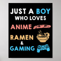 Nur ein Junge, der Anime Ramen und Gaming Spaß Lie