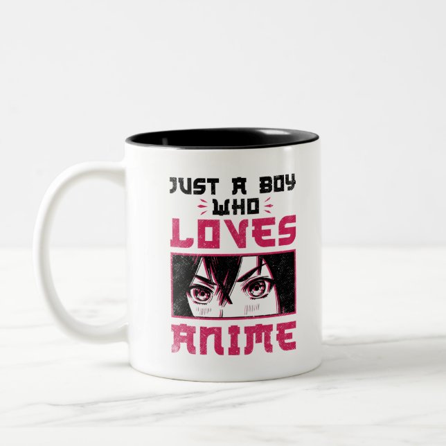Nur ein Junge, der Anime Weeb Otaku  Zweifarbige Tasse (Links)