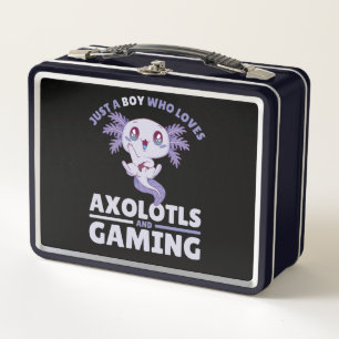 Nur ein Junge, der Axolotalen und Gaming Liebe Metall Brotdose