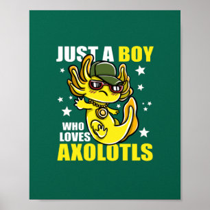 Nur ein Junge, der Axolotl liebt Süß Lustig Kawaii Poster