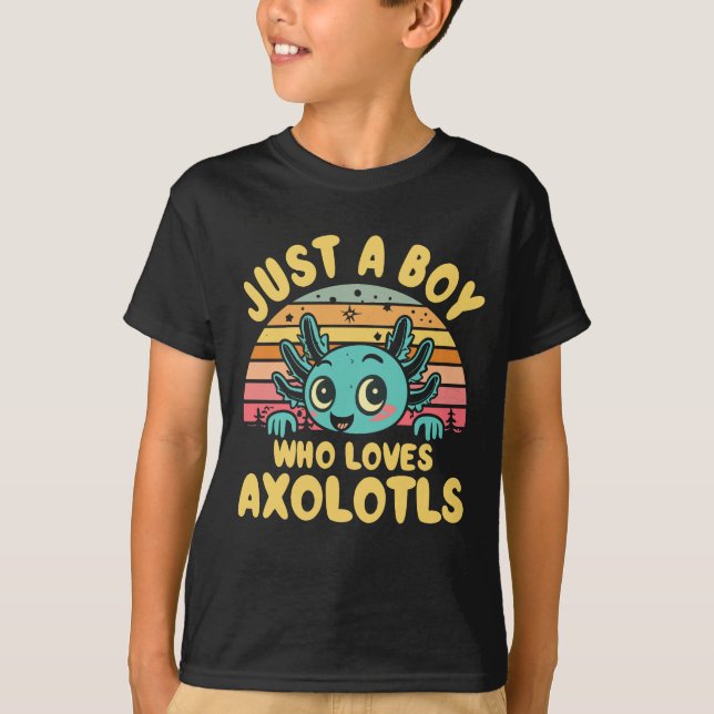 Nur ein Junge, der Axolotls Lieben T-Shirt (Vorderseite)