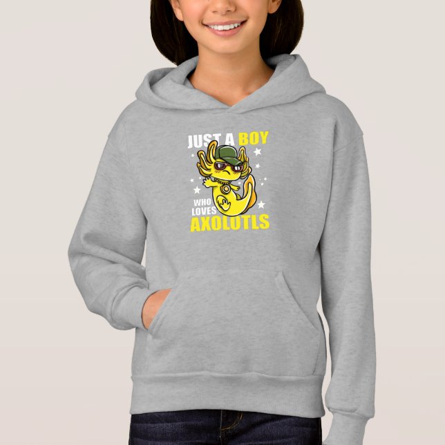 Nur ein Junge, der axolotls Niedliche Kawaii Liebe Hoodie (Vorderseite)