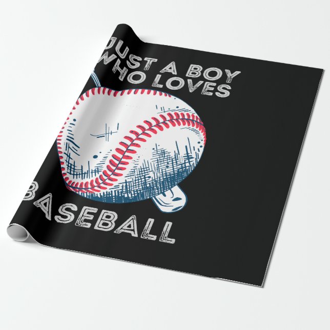 Nur ein Junge, der Baseball Batter Baseball Ball L Geschenkpapier (Ungerollt)