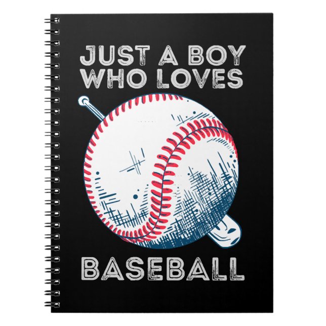 Nur ein Junge, der Baseball Batter Baseball Ball L Notizblock (Vorderseite)