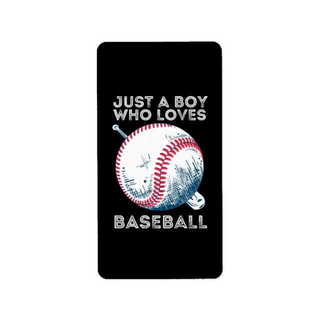 Nur ein Junge, der Baseball Liebe Adressaufkleber (Vorne)