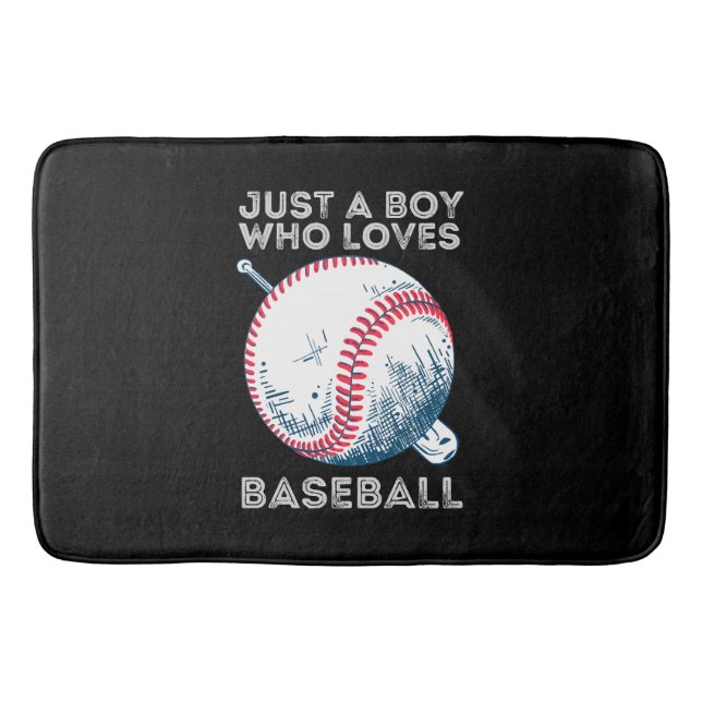 Nur ein Junge, der Baseball Liebe Badematte (Vorderseite)