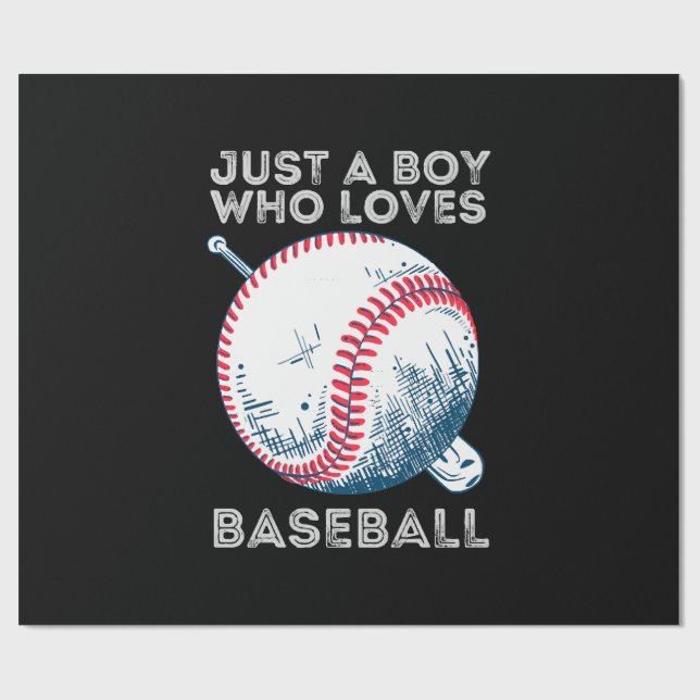 Nur ein Junge, der Baseball Liebe Geschenkpapier (Flach)