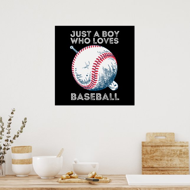 Nur ein Junge, der Baseball Liebe Poster (Küche)